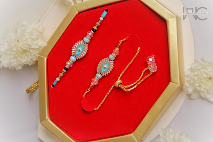 Naksh 4 Rakhi Hamper | Evil Eye Raksha Bandhan Gift Hamper – Bhaiya Bhabhi Premium Festive Set